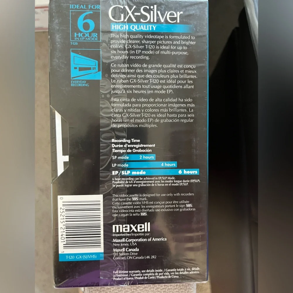 GX-Silver VHS Tape - Blue and Silver